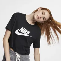 Nike Sportswear Essential женская Cropped Logo футболка цвет черный