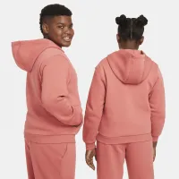 Nike Sportswear Club Fleece Big детские Full-Zip Толстовка с капюшоном (Extended Size) цвет красный