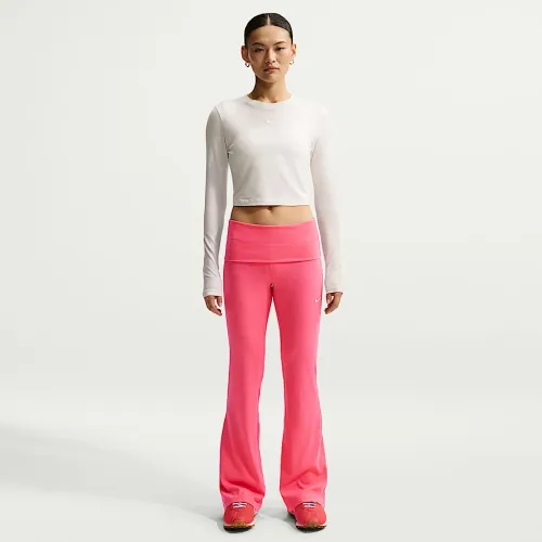 Nike Sportswear Chill Knit женская Mid-Rise Tight Ribbed Pants Pink