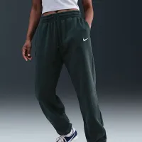 Nike Sportswear Phoenix Fleece жіноча З високою талією оверсайз Sweatpants колір зелений