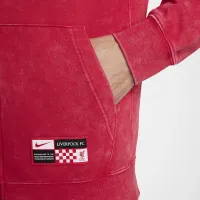 Liverpool FC Club Third мужские Nike Soccer Full-Zip French Terry Толстовка с капюшоном цвет красный