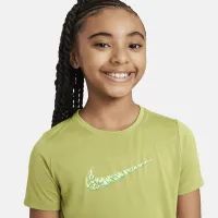 Nike One Big дитячі (Girls') Short-Sleeve тренувальні Top колір зелений