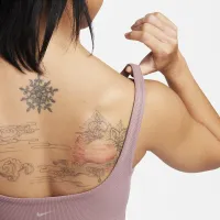 Nike Zenvy Rib женская Light-Support Non-Padded Longline Sports Bra цвет фиолетовый