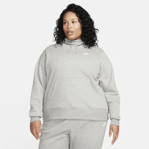 Nike Sportswear Club Fleece жіноча Funnel-Neck Толстовка з капюшоном (великі розміри) колір сірий