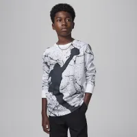 Nike Jordan Big детские Jumpman Cement Long Sleeve футболка цвет белый