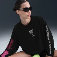 Nike After Dark Tour женская оверсайз Long-Sleeve Graphic футболка цвет черный