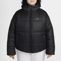 Nike Sportswear Classic Puffer женская Therma-FIT Loose Hooded Куртка (большие размеры) цвет черный