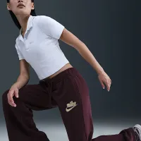 Nike Sportswear Club Fleece женская Mid-Rise Wide-Leg Pants цвет красный