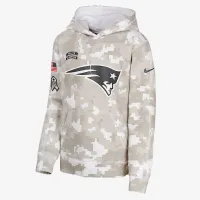 New England Patriots Salute to Service Primary Edge Club Big дитячі Nike NFL Pullover Толстовка з капюшоном колір білий