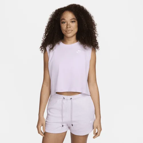 Nike Sportswear Club жіноча Sleeveless Cropped Top колір фіолетовий