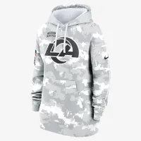 Los Angeles Rams Salute to Service Primary Edge Club жіноча Nike NFL Pullover Толстовка з капюшоном колір білий