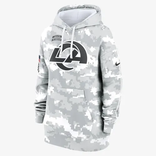 Los Angeles Rams Salute to Service Primary Edge Club жіноча Nike NFL Pullover Толстовка з капюшоном колір білий