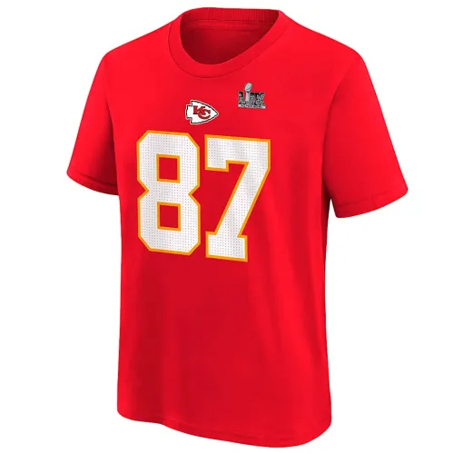 Travis Kelce Kansas City Chiefs Super Bowl LIX Big дитячі Nike NFL футболка колір червоний