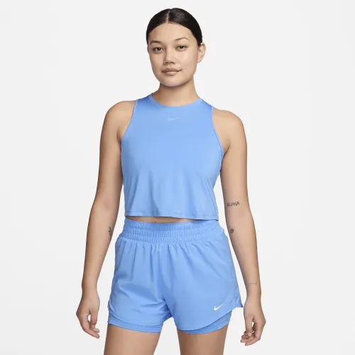 Nike One Classic женская Dri-FIT Cropped Tank Top синий