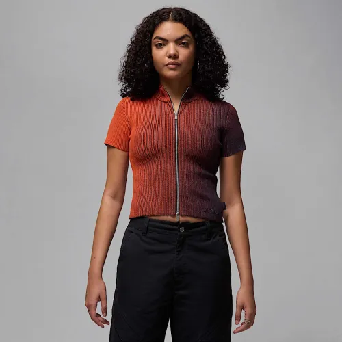Nike Air Jordan жіноча Full-Zip Knit Top колір фіолетовий