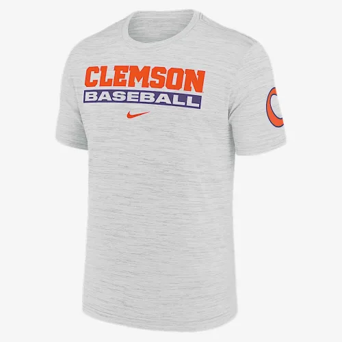 Clemson Tigers Velocity Baseball Wordmark Stack чоловічі Nike Dri-FIT College футболка колір білий