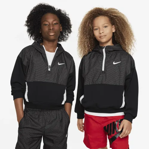 Nike Outdoor Play Big дитячі оверсайз 1/2-Zip Толстовка з капюшоном колір чорний