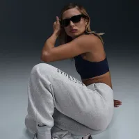 Nike Sportswear Phoenix Fleece женская С высокой Талией оверсайз Sweatpants цвет коричневый