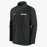 Michigan State Spartans Sideline Coach мужские Nike College 1/2-Zip Hooded Куртка цвет черный
