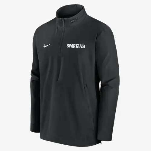 Michigan State Spartans Sideline Coach чоловічі Nike College 1/2-Zip Hooded Куртка колір чорний