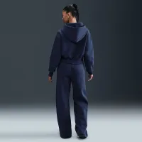 Nike Sportswear Phoenix Fleece женская Loose Full-Zip Cropped Толстовка с капюшоном синий