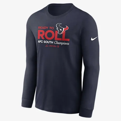 Houston Texans 2024 AFC South Champions Trophy Collection чоловічі Nike NFL Long-Sleeve футболка блакитний