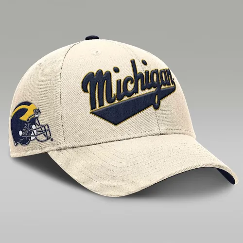 Nike Michigan Wolverines Primetime Rise чоловічі Jordan Brand College Adjustable Hat колір коричневий