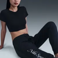 Nike Sportswear Club Fleece женская Mid-Rise Graphic Pants цвет черный