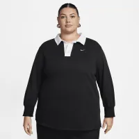Nike Sportswear Essential жіноча оверсайз Long-Sleeve Polo (великі розміри) колір чорний