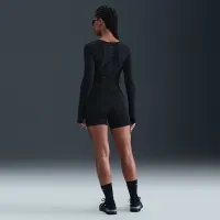 Nike Pro жіноча Dri-FIT Cropped Long-Sleeve Top колір чорний