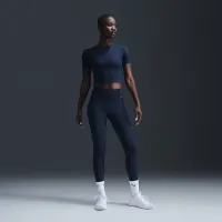Nike Zenvy женская Gentle-Support С высокой Талией 7/8 лосины синий