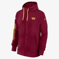 Washington Commanders Sideline Team Issue Club мужские Nike Full Zip Толстовка с капюшоном цвет красный