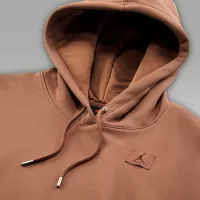 Nike Jordan Flight Fleece женская Satin-Lined Pullover Толстовка с капюшоном (большие размеры) цвет коричневый