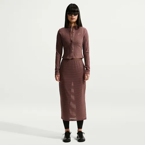Nike Sportswear женская Slim Sheer Midi юбка цвет фиолетовый