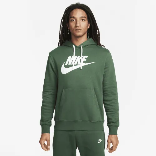 Nike Sportswear Club Fleece мужские Graphic Pullover Толстовка с капюшоном цвет зеленый