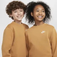 Nike Sportswear Club Fleece Big детские свитшот цвет коричневый