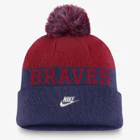 Atlanta Braves Rewind Peak мужские Nike MLB Cuffed Pom Beanie синий