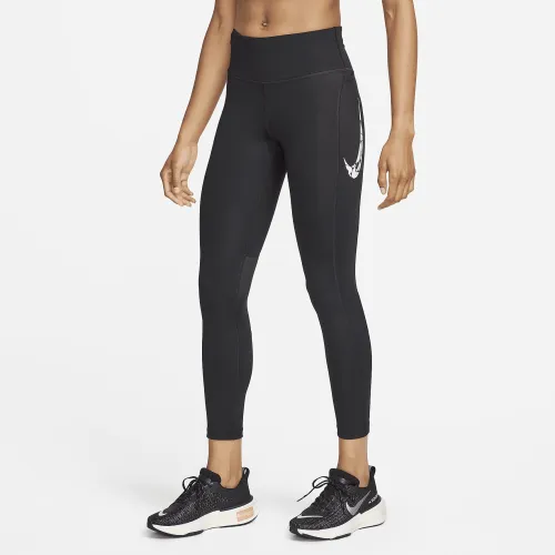 Nike Fast жіноча Mid-Rise 7/8 Running лосіни з кишенямиколір чорний