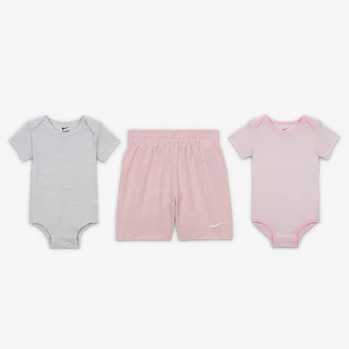 Nike Essentials Baby 3-Piece Striped Swooshfetti набор Pink