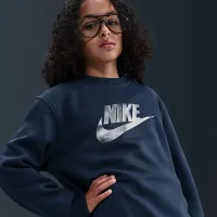 Nike Sportswear Club Fleece Big детские Crew-Neck свитшот синий