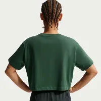 Nike Sportswear женская Loose Short-Sleeve Cropped футболка цвет зеленый