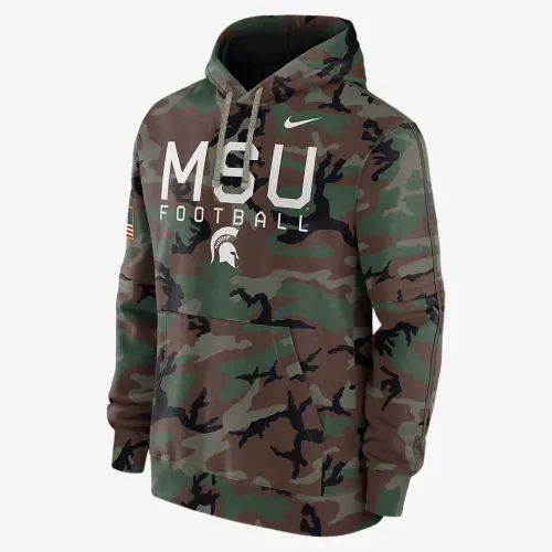 Michigan State Spartans Military Appreciation Club Men’s Nike College Pullover Толстовка з капюшоном колір зелений