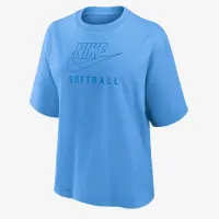Nike Swoosh женская Softball Boxy футболка синий