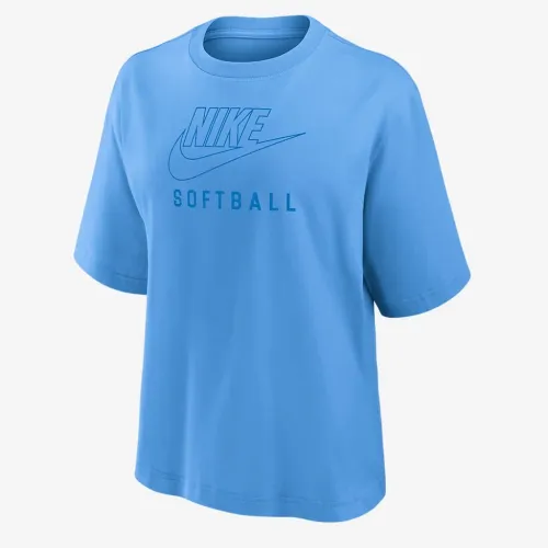 Nike Swoosh женская Softball Boxy футболка синий