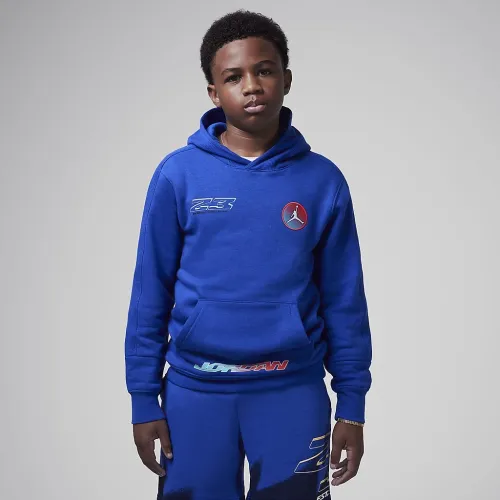 Nike Jordan MJ Moto Big дитячі Fleece Pullover Толстовка з капюшоном блакитний