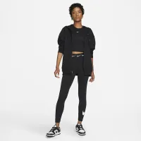 Nike Sportswear женская оверсайз Jersey Full-Zip Толстовка с капюшоном цвет черный