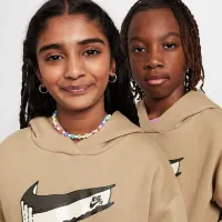 Nike SB EasyOn Big дитячі оверсайз Pullover Skate Толстовка з капюшоном колір коричневий