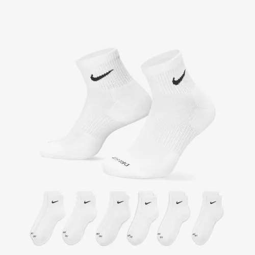 Nike Everyday Plus Cushioned тренувальні Ankle шкарпетки (6 пар) колір білий