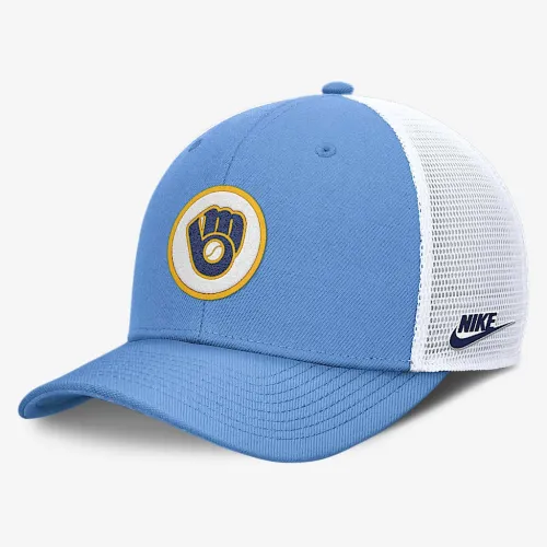 Milwaukee Brewers Cooperstown Rise чоловічі Nike Dri-FIT MLB Trucker Adjustable Hat блакитний