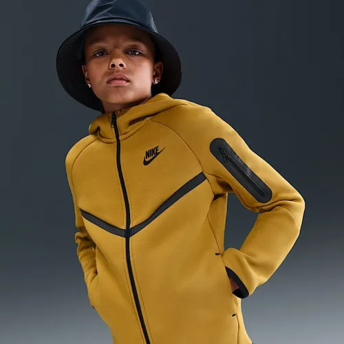 Nike Sportswear Tech Fleece Big детские Full-Zip Толстовка с капюшоном цвет коричневый